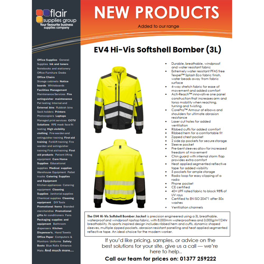 EV4 Hi-Vis Softshell Bomber (3L)